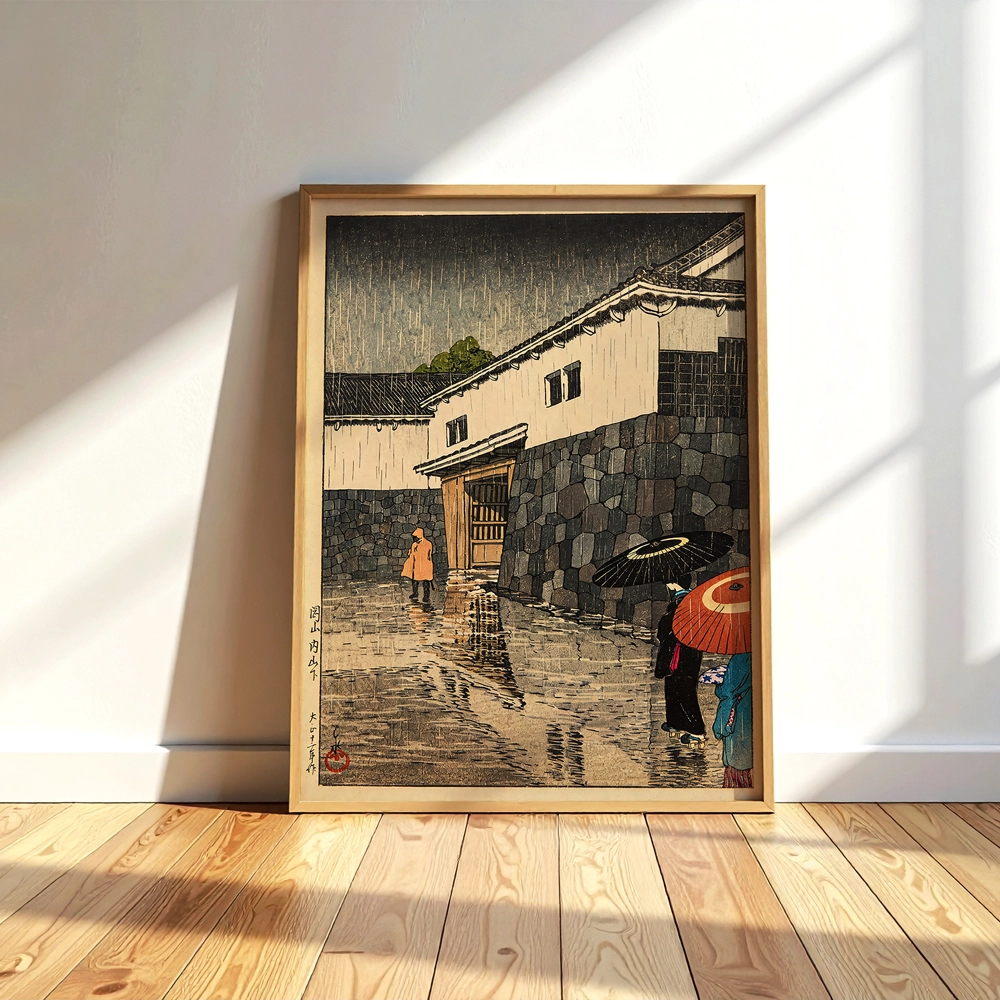 Rainy Streets Poster — Japon Yağmurlu Sokak ve Şemsiye Manzarası - Görsel 3
