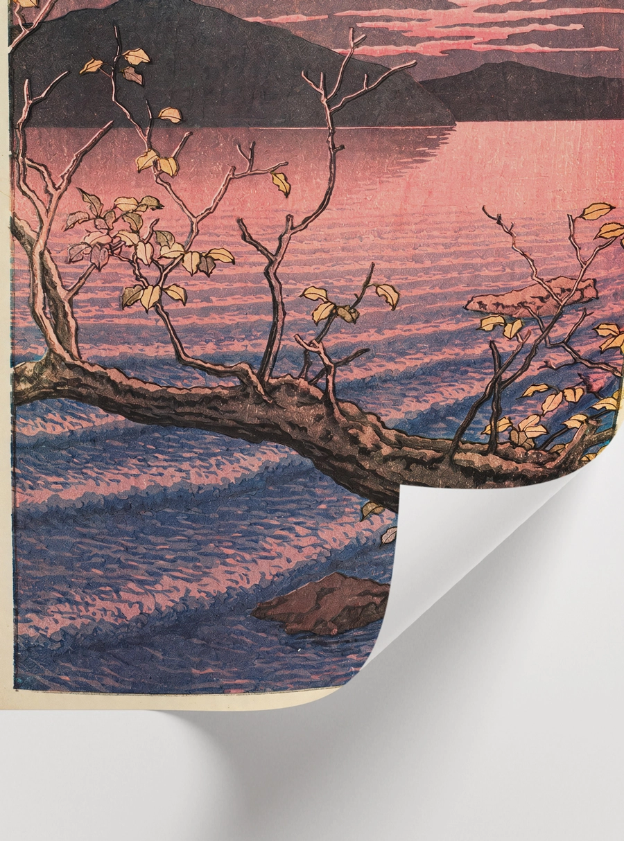 Rosewater Dusk Poster — Japon Gün Batımı ve Göl Manzarası - Görsel 2
