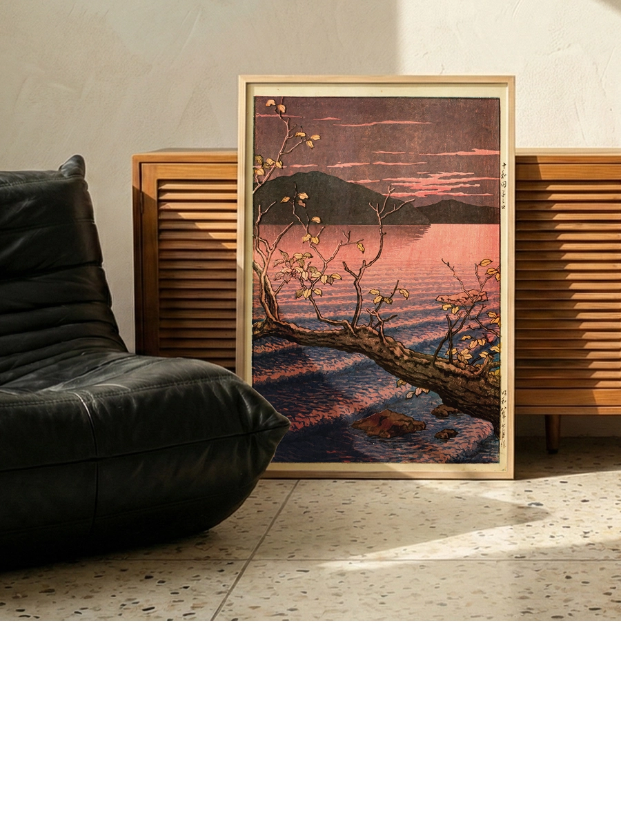 Rosewater Dusk Poster — Japon Gün Batımı ve Göl Manzarası - Görsel 3