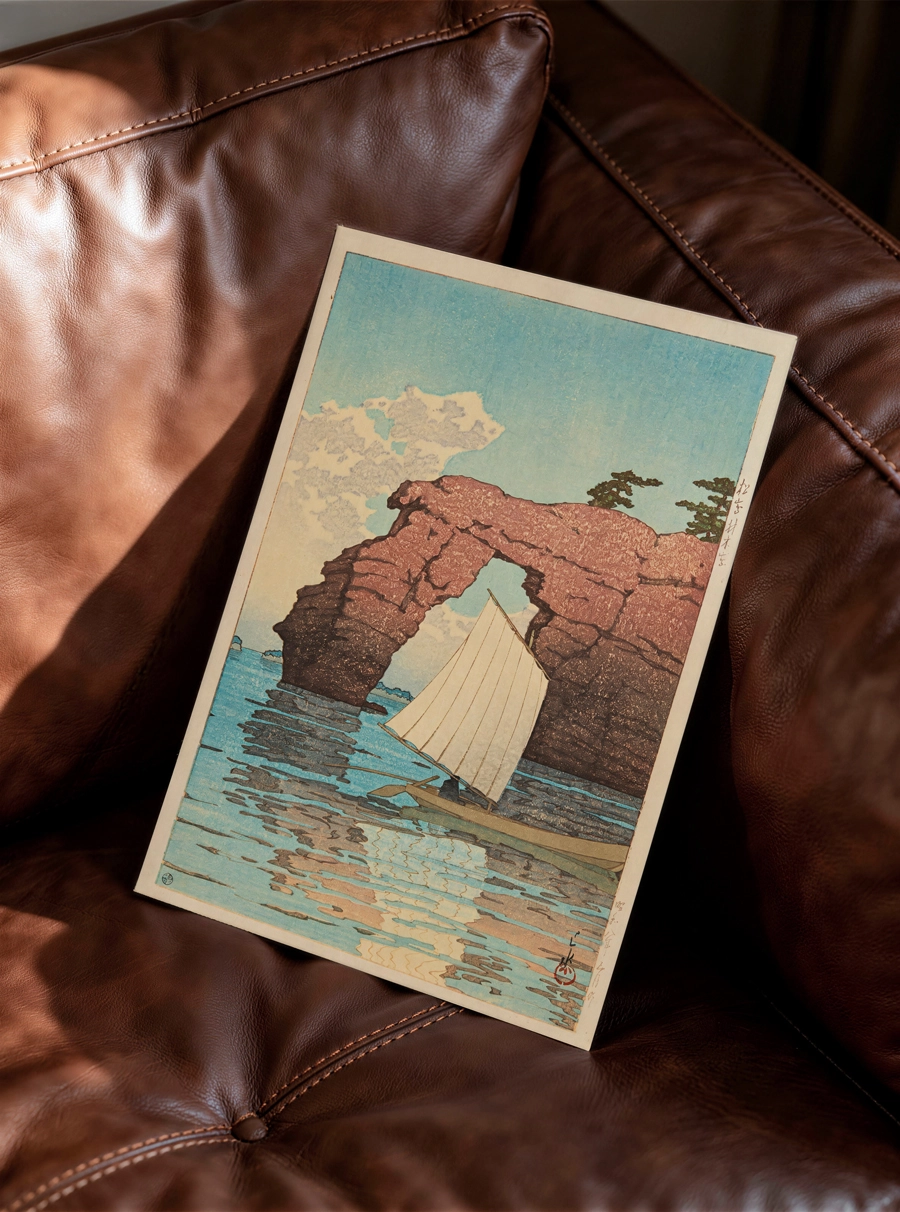Sail Through Poster — Japon Deniz Manzarası ve Doğal Kaya Kemeri - Görsel 3