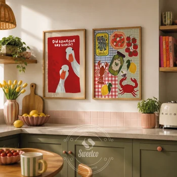 Snack Time Set | Renkli Mutfak 2’li Çerçeveli Poster Seti