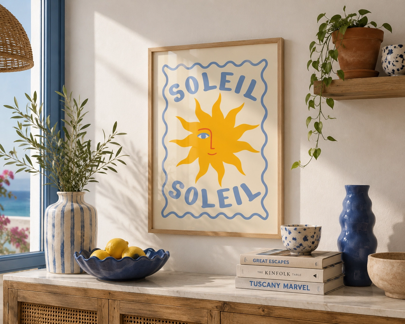 Soleil Poster — Akdeniz Güneşi ve Coastal Yaz Duvar Dekoru - Görsel 3