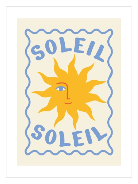 Soleil Poster — Akdeniz Güneşi ve Coastal Yaz Duvar Dekoru