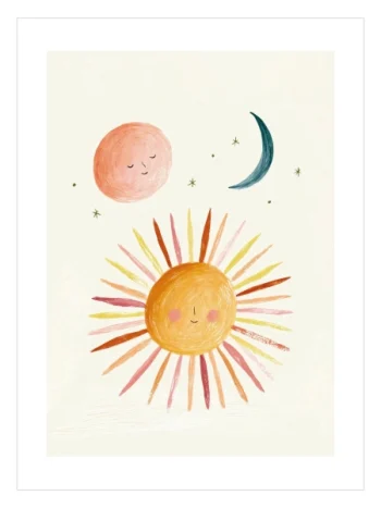 Sun & Moon Kids Poster — Güneş Ay Çocuk Odası Posteri