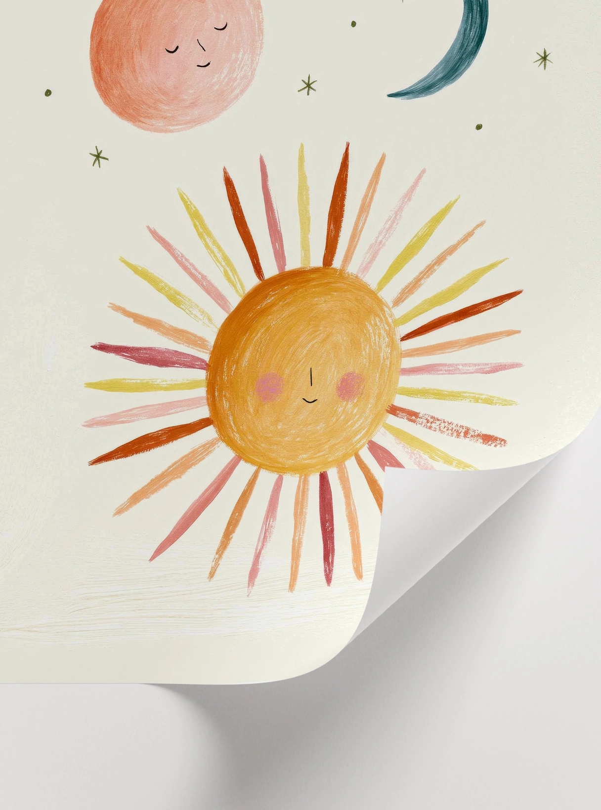 Sun & Moon Kids Poster — Güneş Ay Çocuk Odası Posteri - Görsel 2