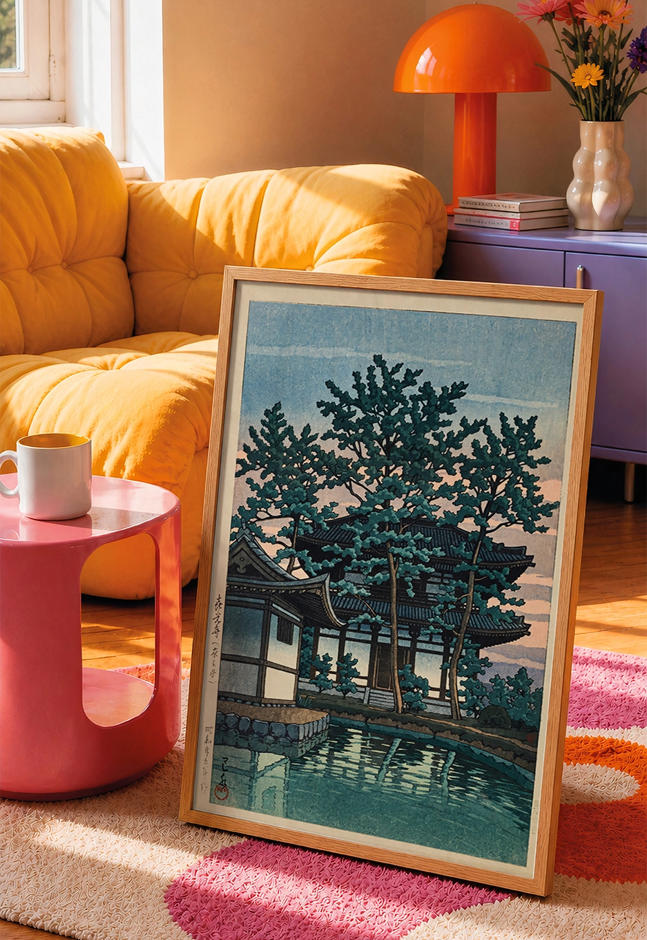 Temple Reflections Poster — Japon Tapınağı ve Sakin Gölet Manzarası - Görsel 3