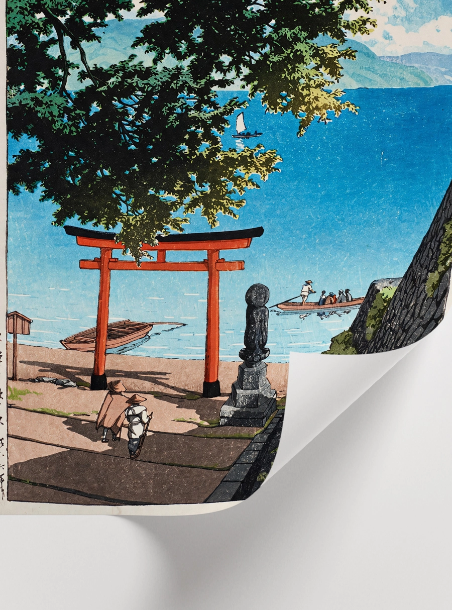 Torii by the Lake Poster — Japon Göl Manzarası ve Kırmızı Torii Kapısı - Görsel 2