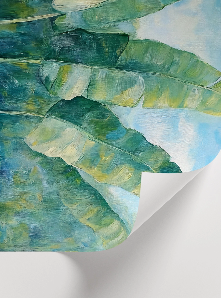 Tropical Leaves Poster — Yeşil Muz Yaprakları - Görsel 2