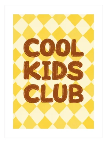 Cool Kids Club retro çocuk odası posteri
