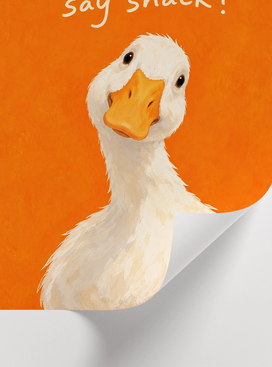Did Someone Say Snack? Poster — Eğlenceli Ördek Mutfak Dekoru - Görsel 2