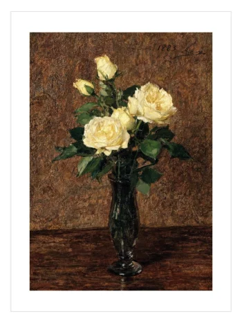 Vintage Yellow Roses Still Life Poster – Vintage Sarı Gül Natürmort