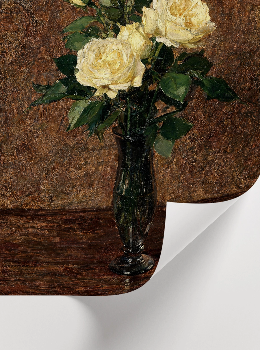 Vintage Yellow Roses Still Life Poster – Vintage Sarı Gül Natürmort - Görsel 2