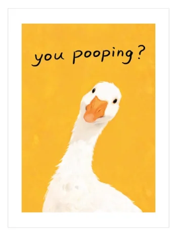 You Pooping eğlenceli ördek banyo posteri