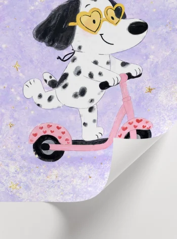 To the moon and back yazılı sevimli dalmaçyalı bebek odası posteri
