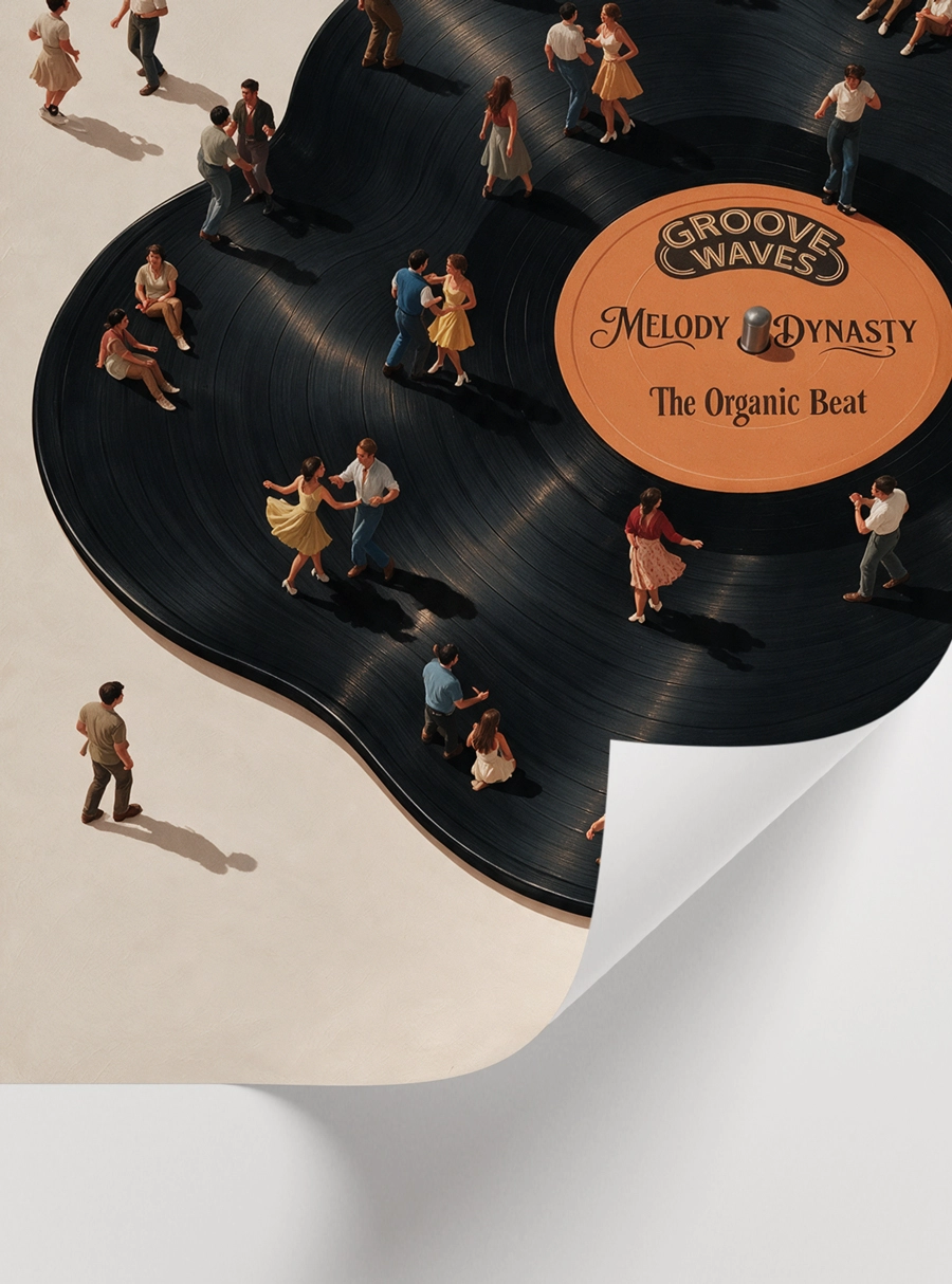 Groove Waves Vinyl Poster - Plakta Dans Edenler - Görsel 2