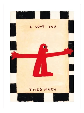 I Love You This Much kırmızı figürlü sevgi posteri