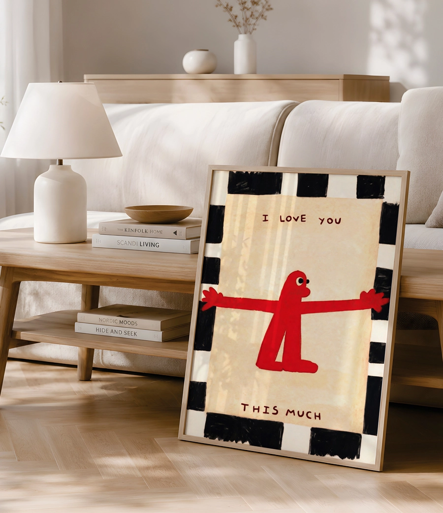 I Love You This Much Poster – Sevimli Kırmızı Figür - Görsel 3