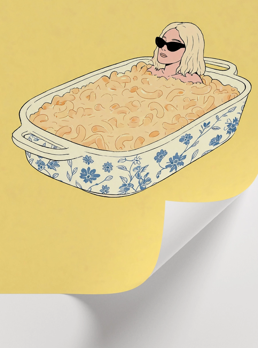 Mac and Cheese Bath retro pop art mutfak ve yemek odası duvar dekorasyonu poster çalışması