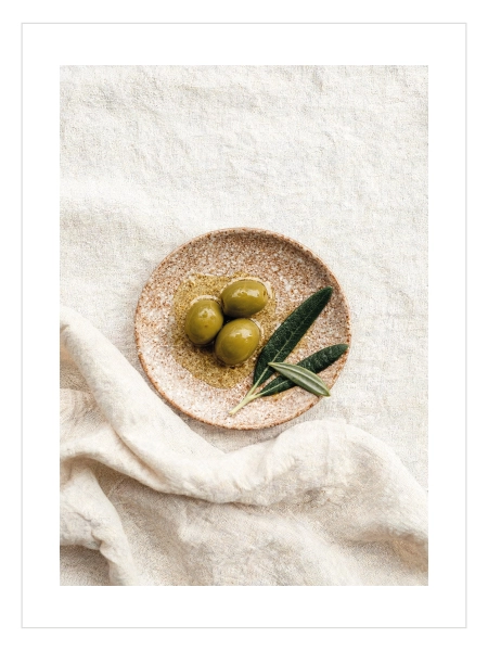 Olive Branch & Table Poster — Zeytin Dalı ve Akdeniz Sofrası