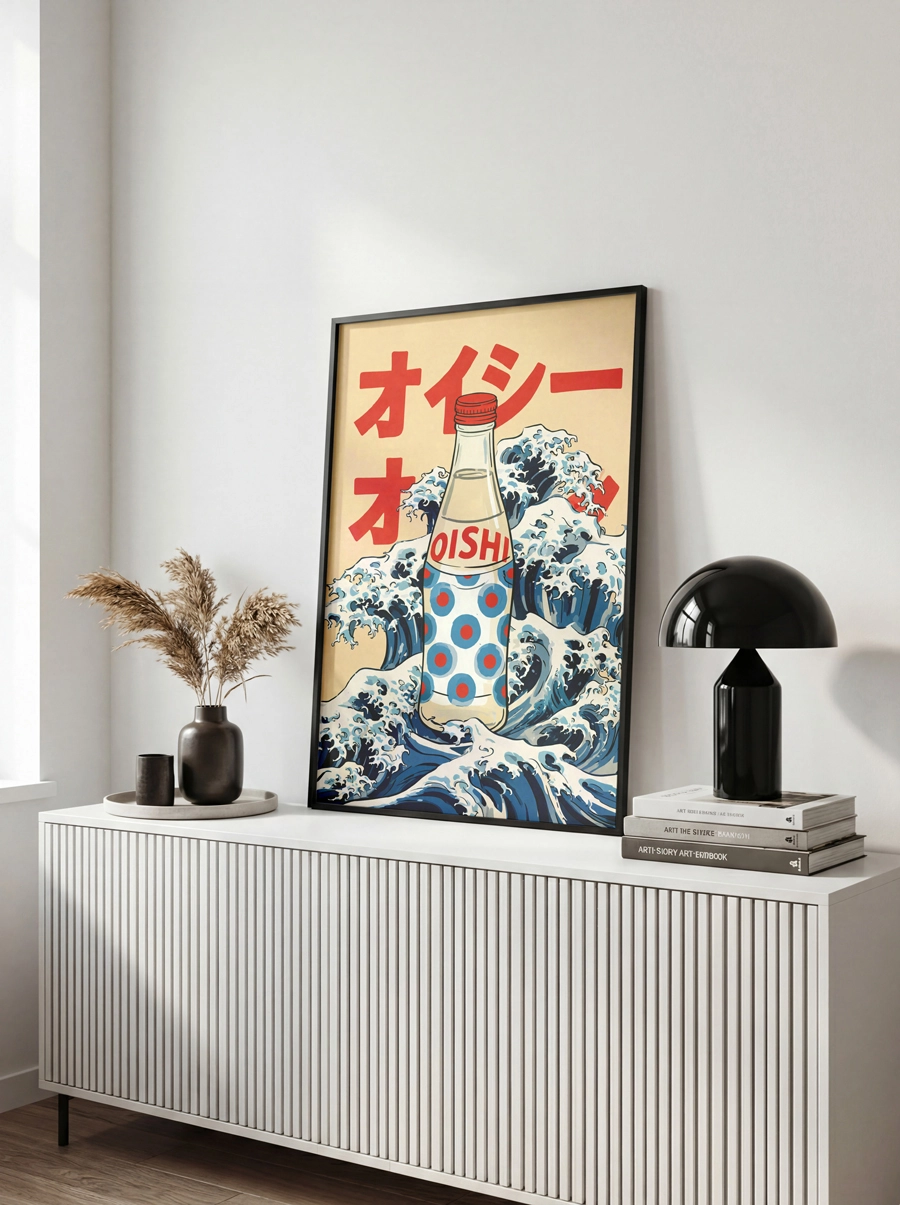 Sake Wave Poster – Japon Sake ve Dalga Tasarımı - Görsel 3