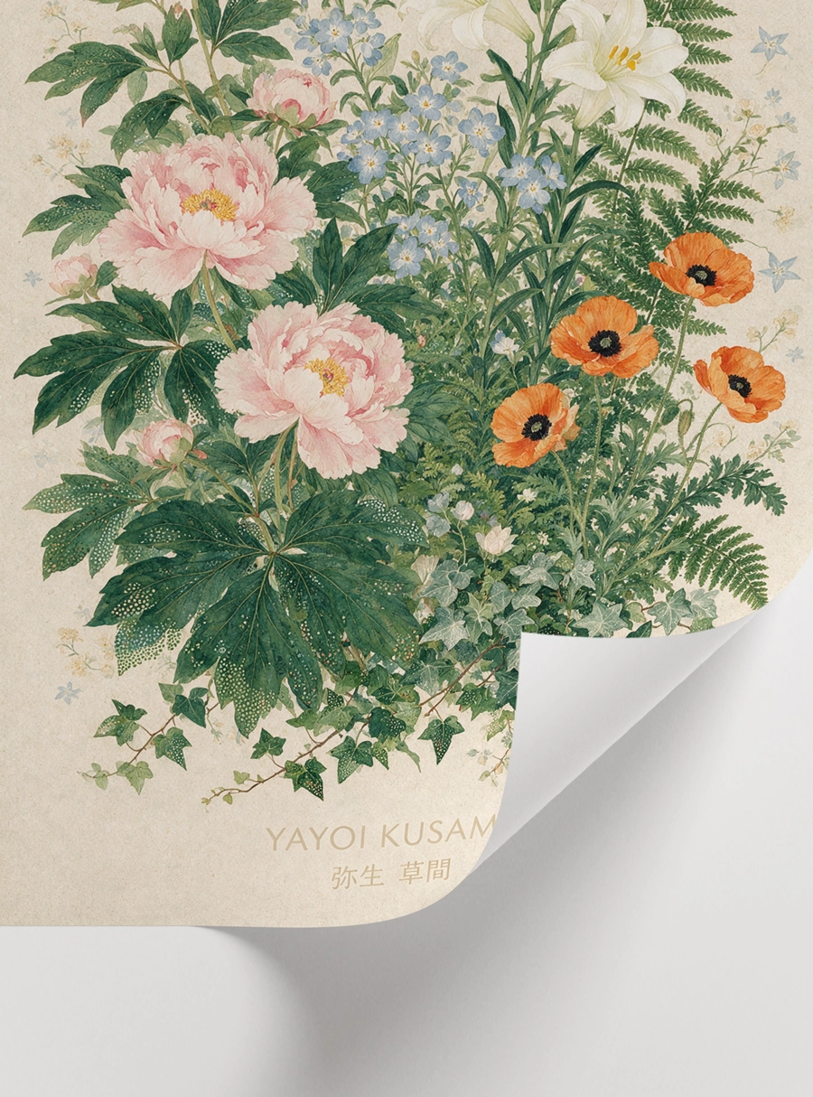 Yayoi Kusama Botanical Art Poster - Botanik Çiçekler - Görsel 2