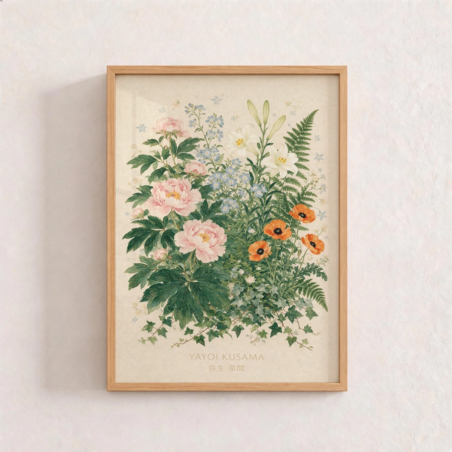 Yayoi Kusama Botanical Art Poster - Botanik Çiçekler - Görsel 4