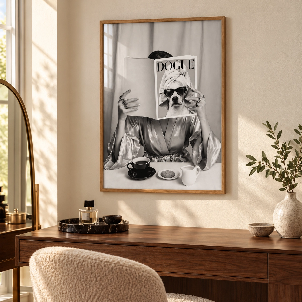 Dogue’s Morning Ritual Poster — DOGUE Dergisiyle Köpekli Kahve Molası - Görsel 3